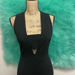 Black Jumper Pants Outfit with Cut Outs